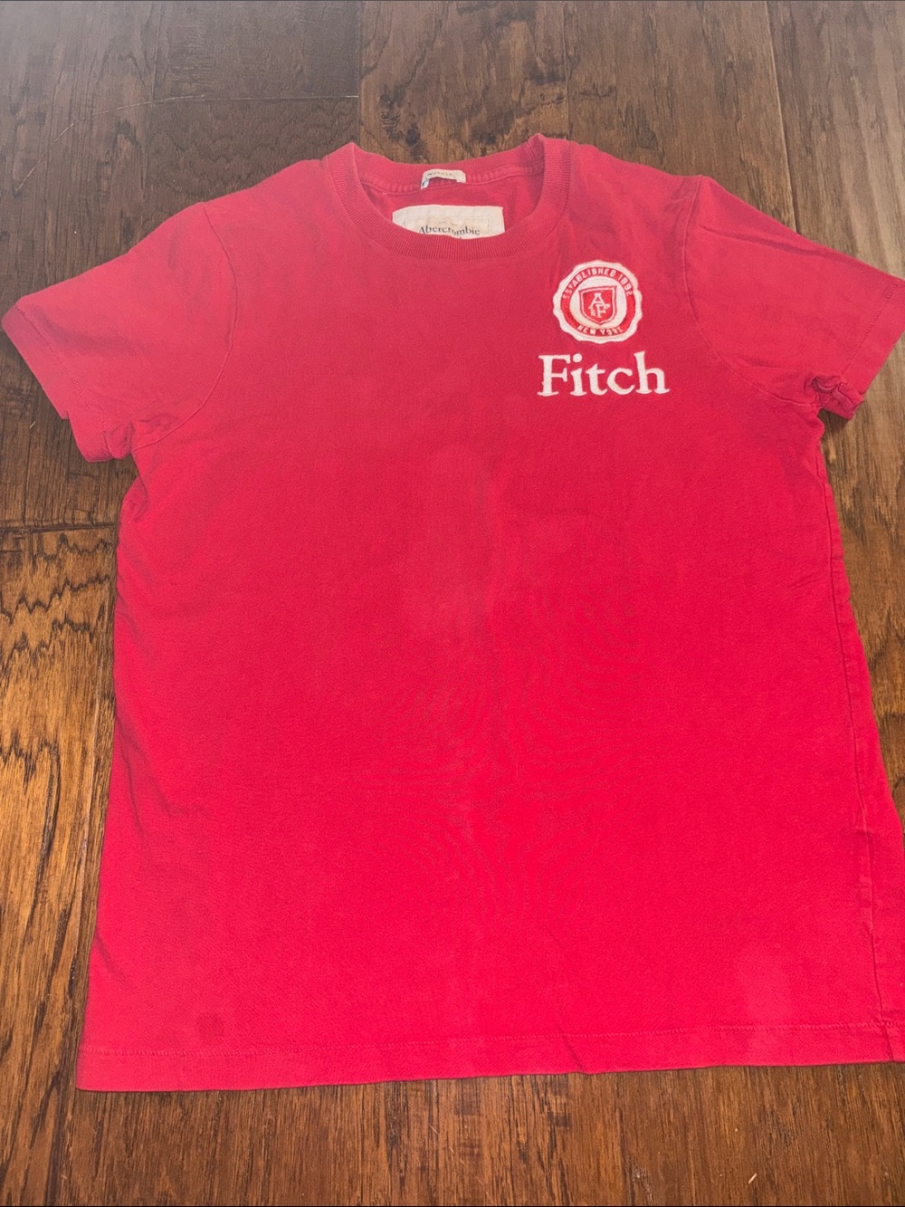Abercrombie & Fitch Bright Red Crest Short Sleeve Tee